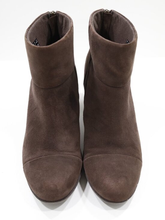 Clarks Enfield Tess Brown Suede 3" Block Heel Ankle Booties - 9.5 - Picture 6 of 7